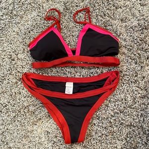 L*Space Black and Red Bikini